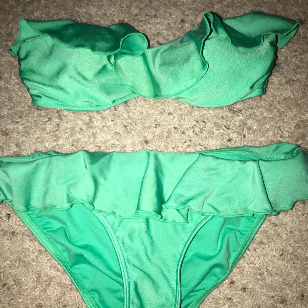 Seafolly green ruffle bikini